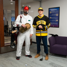 Easton and Jeff dressed up as Happy Gilmore for Halloween