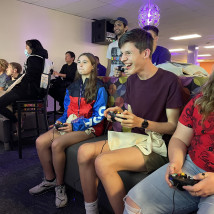 Students playing Nintendo