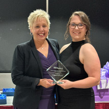 Audrey Taggart-Kagdis with her Shirley Bird Perry Award