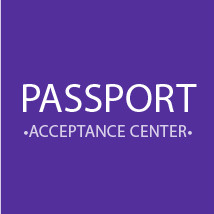 purple background with Passport Acceptance Center across the middle