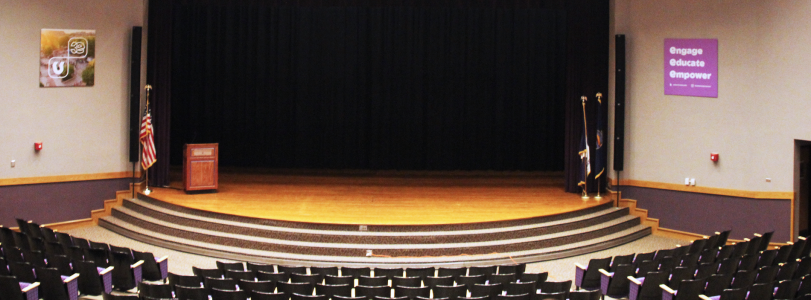 a view from the top of Forum Hall