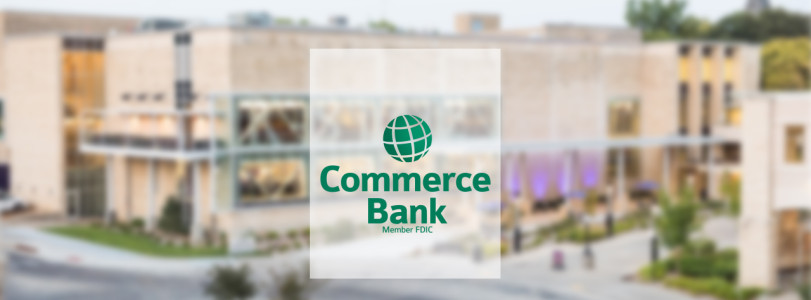 Commerce Bank logo on a backdrop of the Union