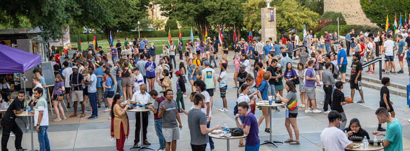 International Block Party with many people on the plaza