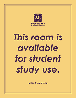example of student study spaces sign