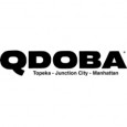 QDOBA logo with city names Topeka, Manhattan, Junction City
